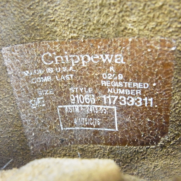 実際に弊社で買取させて頂いたCHIPPEWA/チペワ エンジニアブーツ 91066/9Eの画像 5枚目