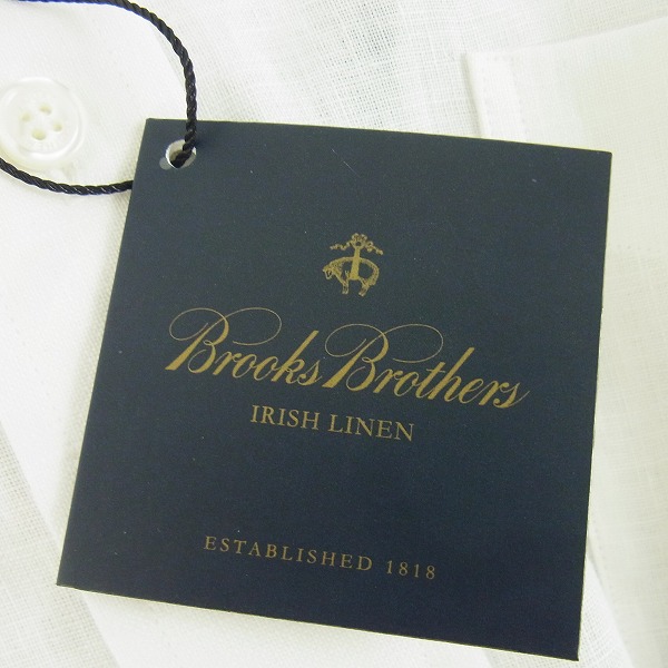 実際に弊社で買取させて頂いた【未使用】Brooks Brothers/ブルックスブラザーズ 半袖 ボタン シャツ ホワイト/XL 2点セットの画像 3枚目