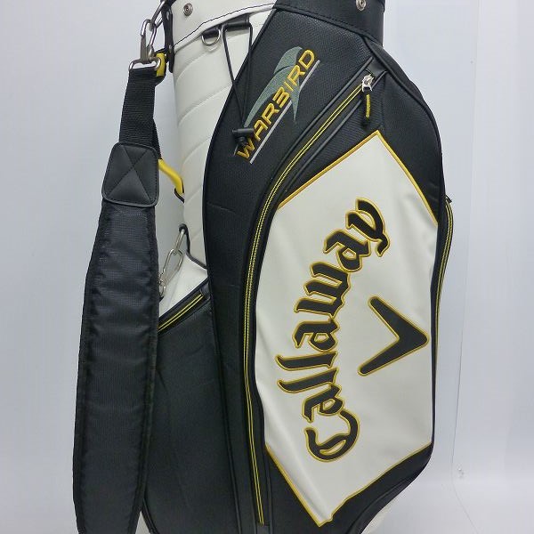 実際に弊社で買取させて頂いた★Callaway/キャロウェイ キャディバッグ WARBIRD 2016年モデル 9型 ホワイト/イエローの画像 7枚目