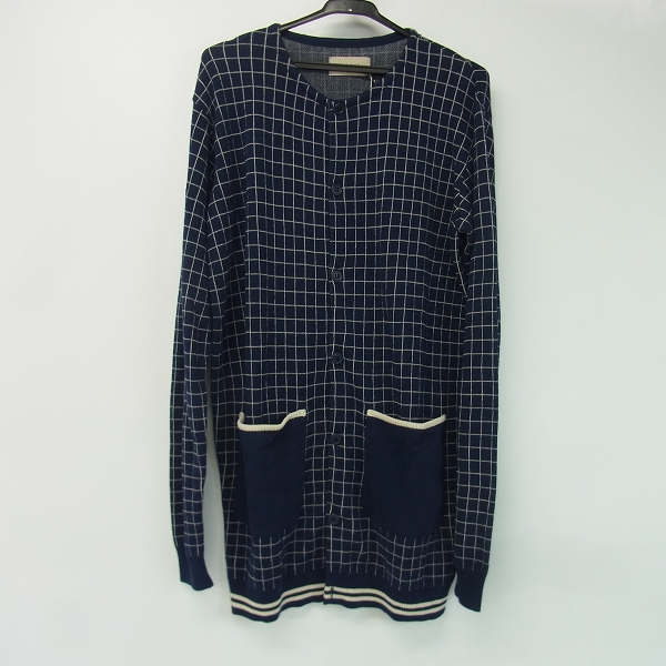 実際に弊社で買取させて頂いたVALLIS by FACTOTUM/ファクトタム ブロックジャガードニットカーディガン/46