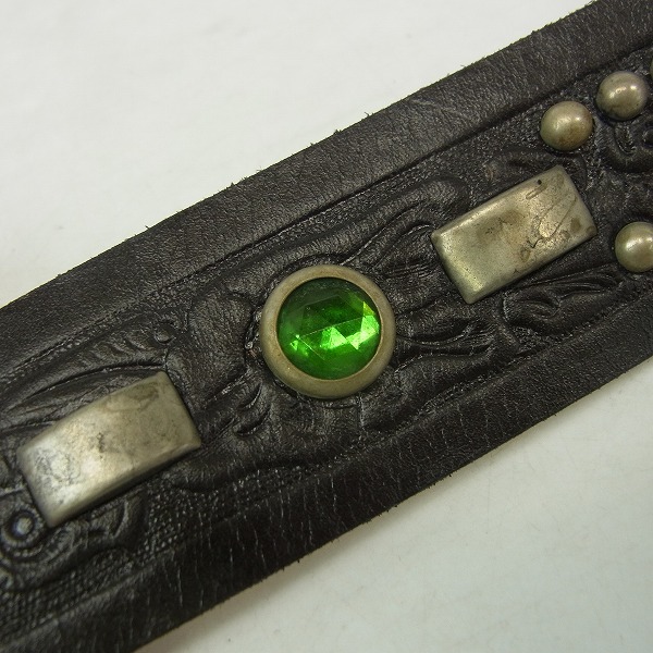 実際に弊社で買取させて頂いたTENDERLOIN×HTC×PORTER/テンダーロイン T-STUD BELT スタッズベルト ブラック×グリーン/32の画像 4枚目