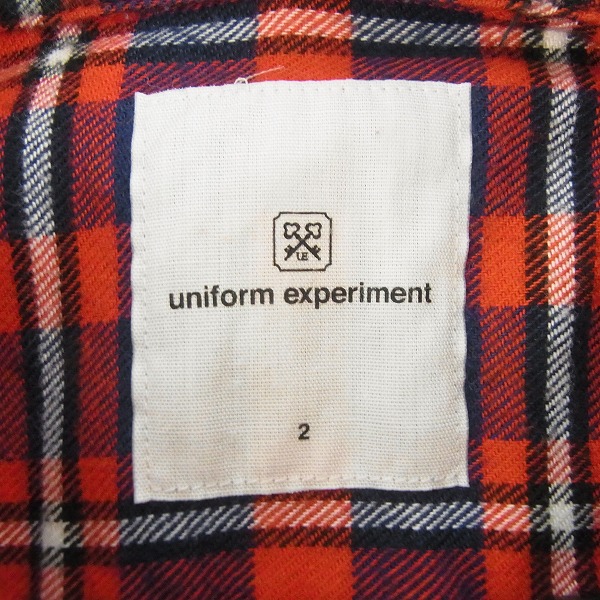 実際に弊社で買取させて頂いたuniform experiment/ユニフォームエクスペリメント バックプリント チェック フランネルシャツ/2の画像 2枚目