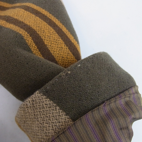 実際に弊社で買取させて頂いたETRO/エトロ ストライプデザイン ウールコート部分レザー/46の画像 7枚目