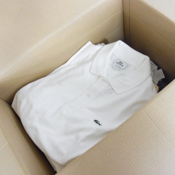 実際に弊社で買取させて頂いた【未使用】LACOSTE/ラコステ 半袖 ポロシャツ ストライプ ボーダー チェック柄等 15点↑まとめて