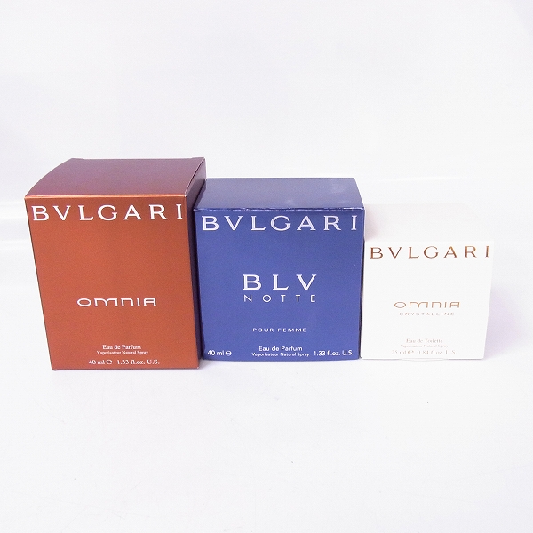 実際に弊社で買取させて頂いたBVLGARI/ブルガリ BLV NOTTE EDP 40ml/オムニア EDP 40ml/オムニア クリスタリン EDT 25ml 3点セット