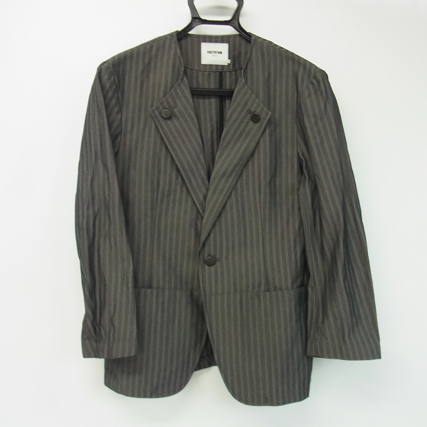 実際に弊社で買取させて頂いたFACTOTUM/ファクトタム ストライプ 1Bノーカラージャケット/46