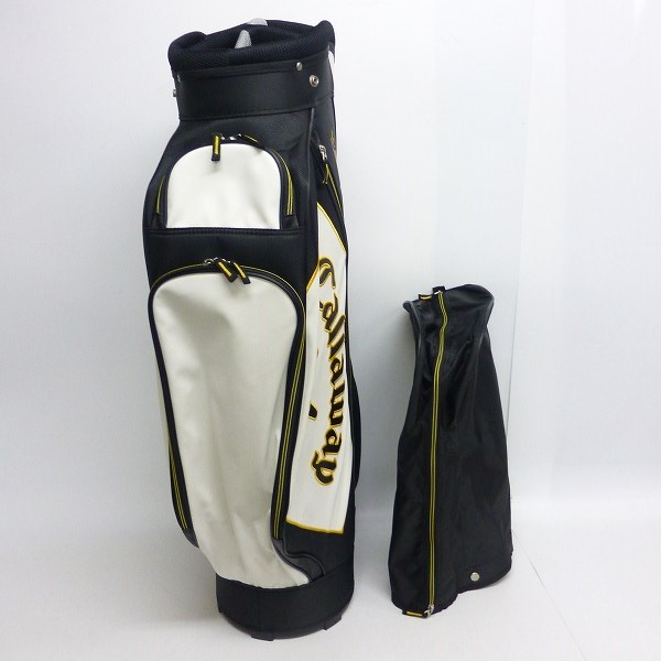 実際に弊社で買取させて頂いた★Callaway/キャロウェイ キャディバッグ WARBIRD 2016年モデル 9型 ホワイト/イエローの画像 1枚目
