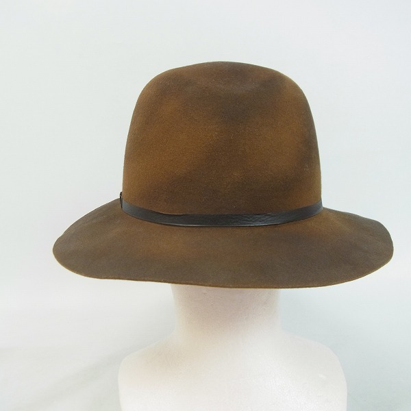 実際に弊社で買取させて頂いたBACKBONE/バックボーン BURNT WIDE BRIM WOOL HAT BB16FW-G14の画像 3枚目