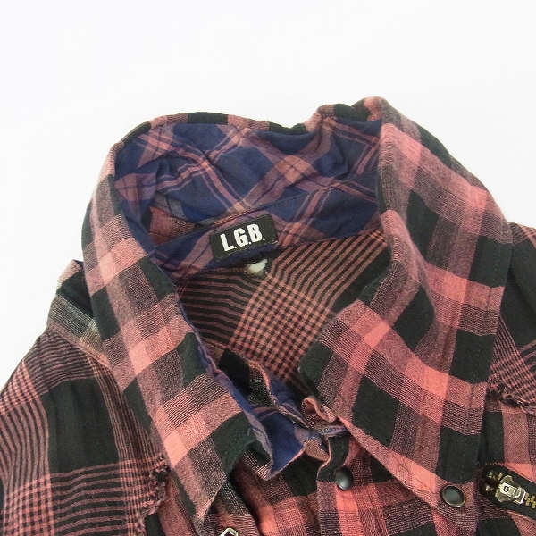 実際に弊社で買取させて頂いたLGB/ルグランブルー チェックシャツ HAVANA BROWN RED/SHIRT-G/TIPI/M 1の画像 5枚目