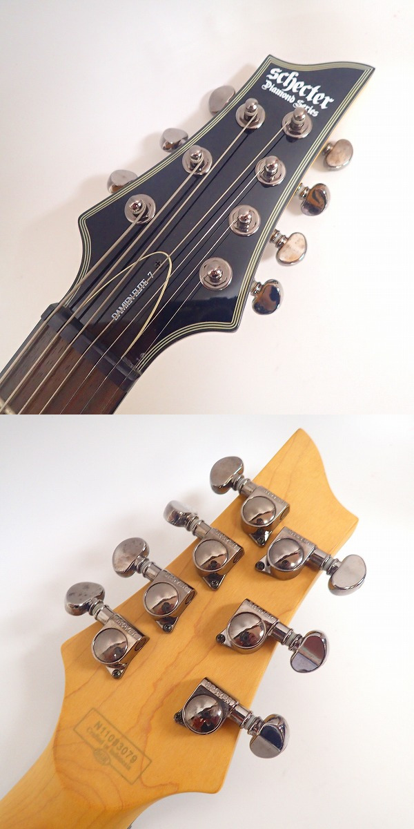 実際に弊社で買取させて頂いた★SCHECTER/シェクター DAMIEN ELITE-7 7弦 エレキギターの画像 1枚目