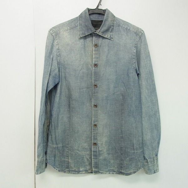 実際に弊社で買取させて頂いたDIESEL BLACK GOLD/ディーゼル hemp/麻混 ウエスタンシャツ ブルー系/44