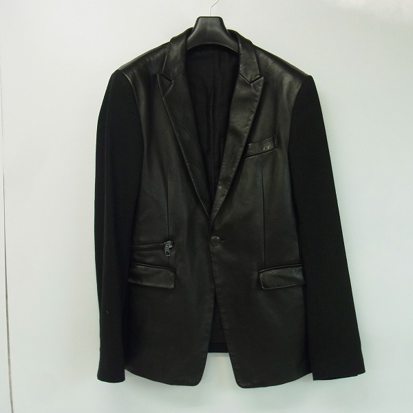 実際に弊社で買取させて頂いたDIESEL BLACK GOLD/ディーゼルブラックゴールド ラムレザー切替 テーラードジャケット/40