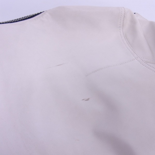 実際に弊社で買取させて頂いたDIOR HOMME/ディオールオム リブ付レザースタジャン/ジャケット/52の画像 8枚目