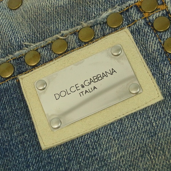 実際に弊社で買取させて頂いたDolce&Gabbana/ドルガバ スタッズ付き ダメージデニムパンツ/ジーンズ/48の画像 5枚目