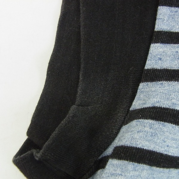 実際に弊社で買取させて頂いたBLUE BLUE/ブルーブルー ボーダー柄 Vネック カットソー/XSの画像 5枚目