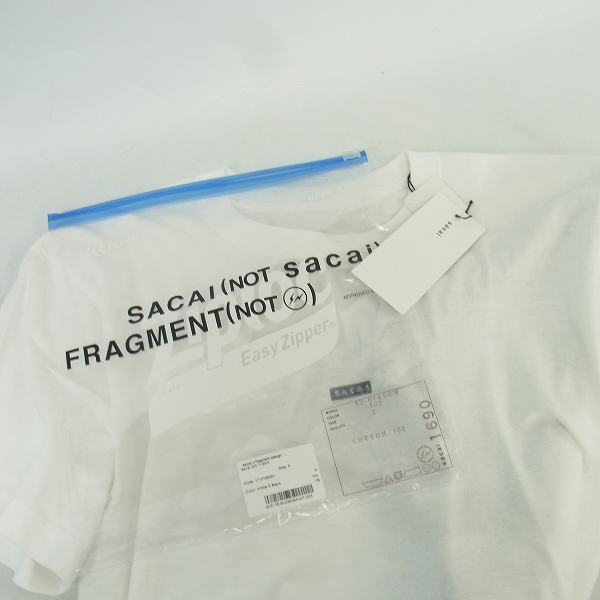 実際に弊社で買取させて頂いた【未使用】sacai x fragment design/サカイ×フラグメントデザイン Ｔシャツ/tee/17-01690M/3の画像 6枚目
