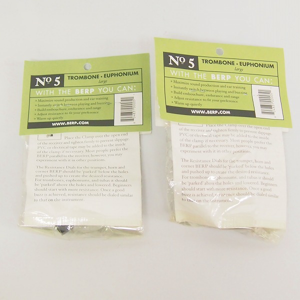 実際に弊社で買取させて頂いた【詳細不明/未使用】Berp/バープ バズィング練習器具 ラージ No5 2点セット トロンボーン/ユーフォニアムの画像 3枚目