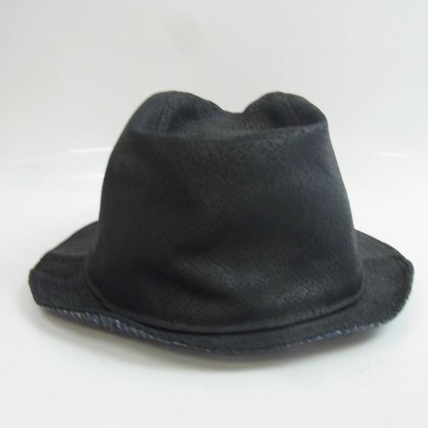 実際に弊社で買取させて頂いたETRO/エトロ 裏地チェック柄 ピッグレザーハット/XLの画像 3枚目