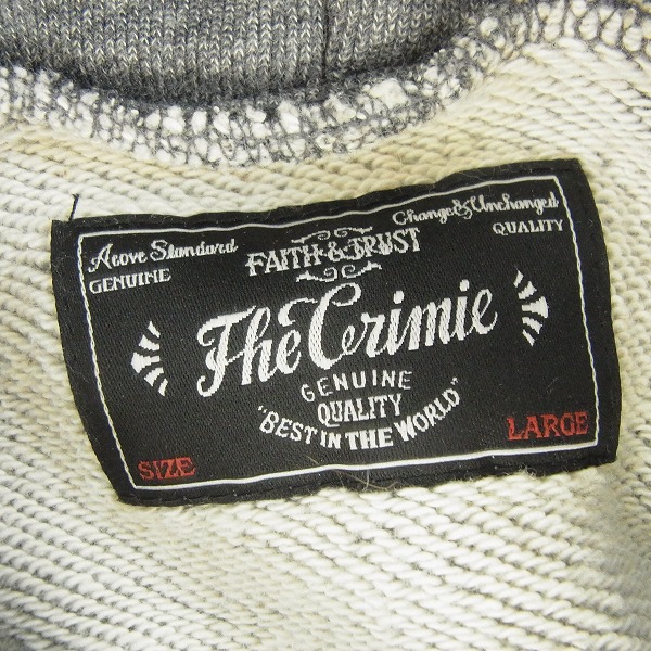 実際に弊社で買取させて頂いたCRIMIE/クライミー 霜降り プルオーバーパーカー Lの画像 2枚目