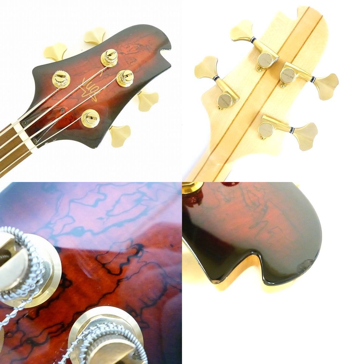 実際に弊社で買取させて頂いた★Sugi/スギ・ギターズ Nigt Breeze ナイトブリーズ NB4C SPL/A-MAHO DRB ダークレッドバースト エレキベースの画像 1枚目