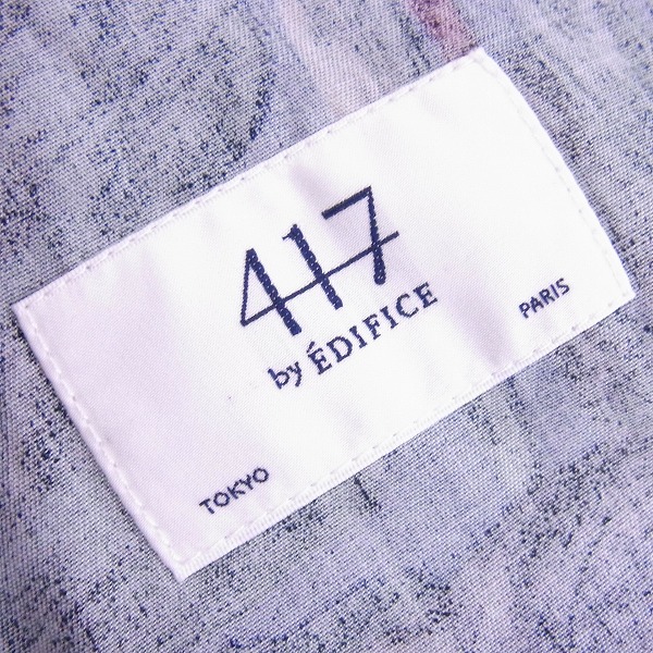 実際に弊社で買取させて頂いた417 EDIFICE/フォーワンセブン エディフィス 花柄 テーラードジャケット/Mの画像 2枚目