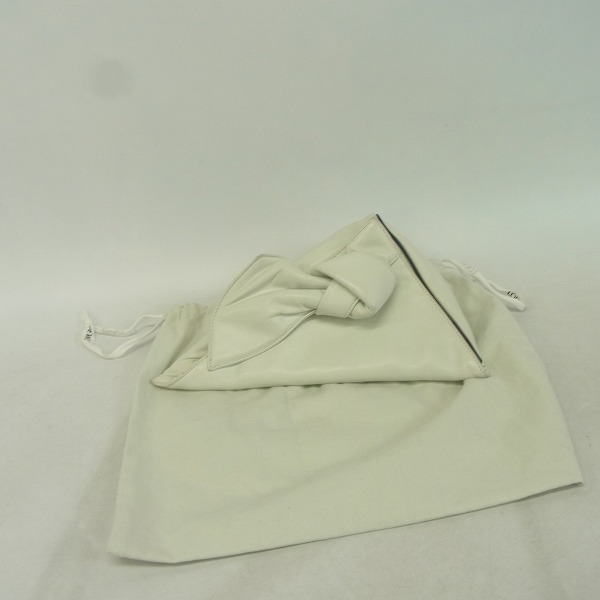 実際に弊社で買取させて頂いたLOEWE/ロエベ WEDGE CLUTCH BAG/三角リボンクラッチバッグの画像 7枚目