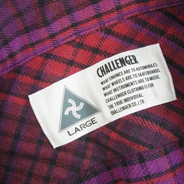 実際に弊社で買取させて頂いたCHALLENGER/チャレンジャー 15AW サークルロゴ 長袖 チェックシャツ CLG-SH015-017/Lの画像 2枚目