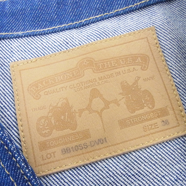 実際に弊社で買取させて頂いたBACKBONE THE USA/バックボーン センターボタン デニムベスト/36の画像 2枚目