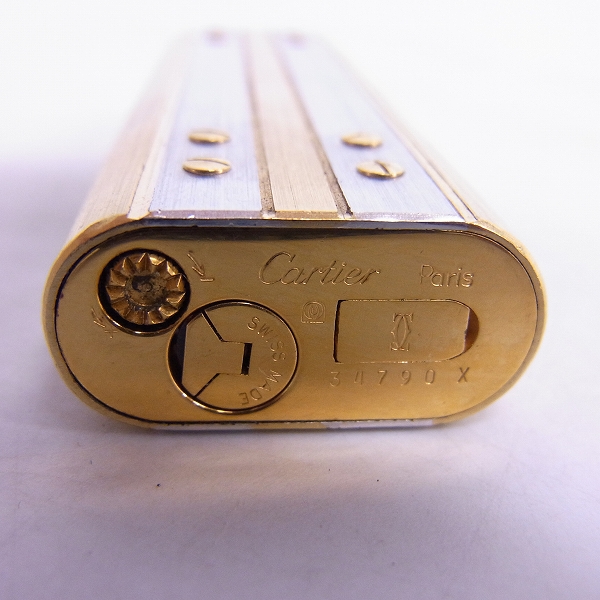 実際に弊社で買取させて頂いたCartier/カルティエ サントス ガスライター ゴールド×シルバーの画像 3枚目