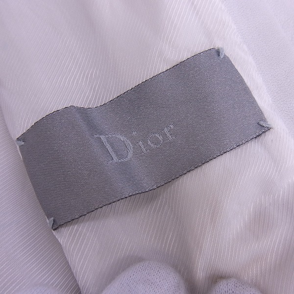 実際に弊社で買取させて頂いたDIOR HOMME/ディオールオム リブ付レザースタジャン/ジャケット/52の画像 5枚目