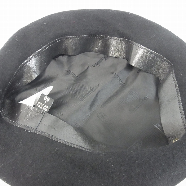 実際に弊社で買取させて頂いたBORSALINO/ボルサリーノ バスク ベレー帽 ブラック/Lの画像 4枚目