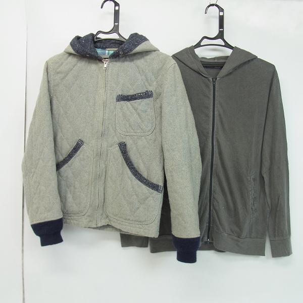 実際に弊社で買取させて頂いたBLUE BLUE/ブルーブルー original recycle denim fiber ジップアップパーカー S/M 2点セット