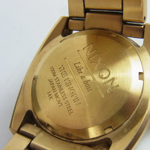 実際に弊社で買取させて頂いたNIXON/ニクソン KINGPIN 腕時計 GOLD/BLACK A507 513の画像 3枚目