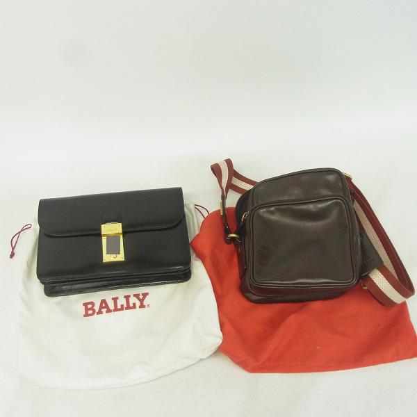 実際に弊社で買取させて頂いたBALLY/バリー レザー ショルダーバッグ/ポーチ クラッチバッグ/ハンドバッグ 2点セットの画像 6枚目