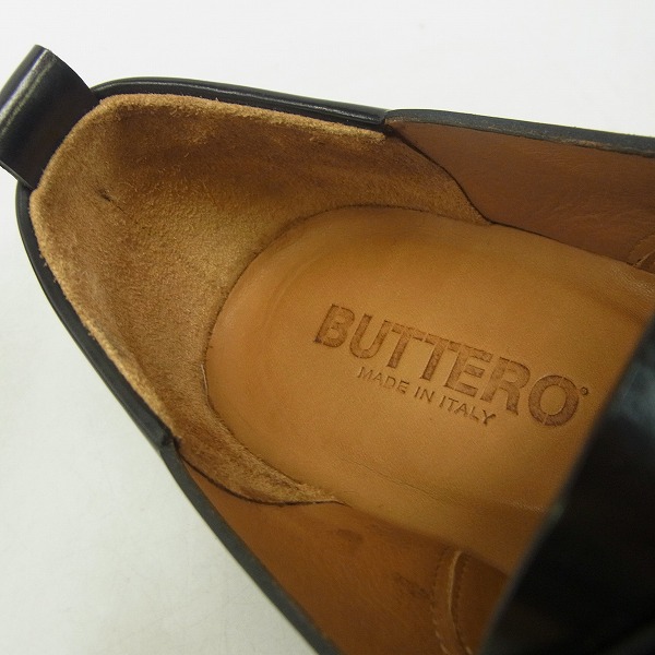 実際に弊社で買取させて頂いたBUTTERO/ブッテロ 16SS ストレートチップ PE-DIV NERO レザー ビジネスシューズ B6331/43の画像 4枚目