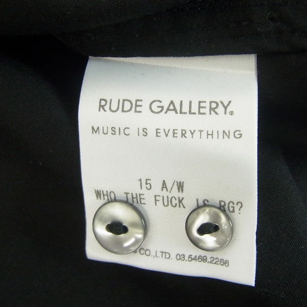 実際に弊社で買取させて頂いたRUDE GALLERY/ルードギャラリー 15AW WHO THE FUCK IS RG？ バック刺繍シャツ/2の画像 3枚目