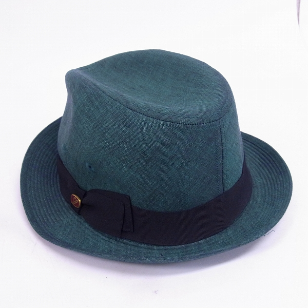 実際に弊社で買取させて頂いたBorsalino/ボルサリーノ 中折れハット グリーン 日本製 58㎝の画像 1枚目