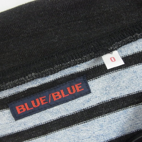 実際に弊社で買取させて頂いたBLUE BLUE/ブルーブルー ボーダー柄 Vネック カットソー/XSの画像 2枚目