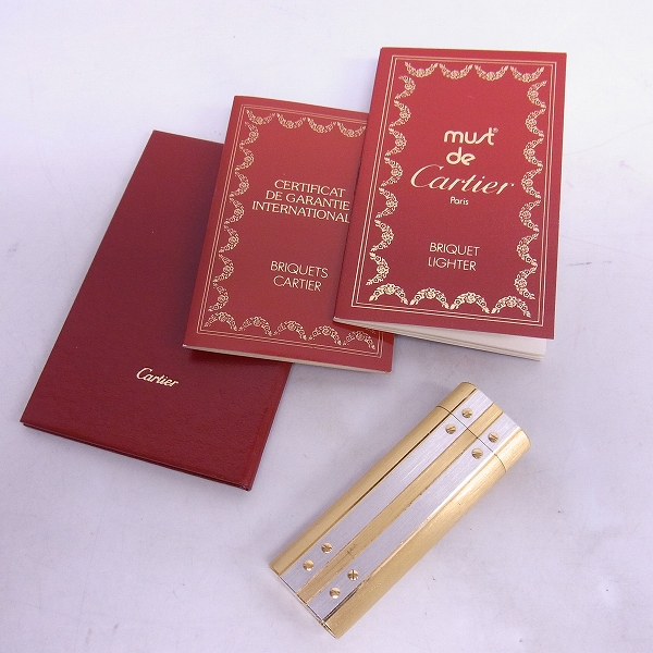 実際に弊社で買取させて頂いたCartier/カルティエ サントス ガスライター ゴールド×シルバーの画像 5枚目