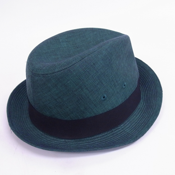 実際に弊社で買取させて頂いたBorsalino/ボルサリーノ 中折れハット グリーン 日本製 58㎝の画像 2枚目