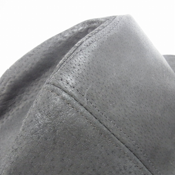 実際に弊社で買取させて頂いたETRO/エトロ 裏地チェック柄 ピッグレザーハット/XLの画像 7枚目