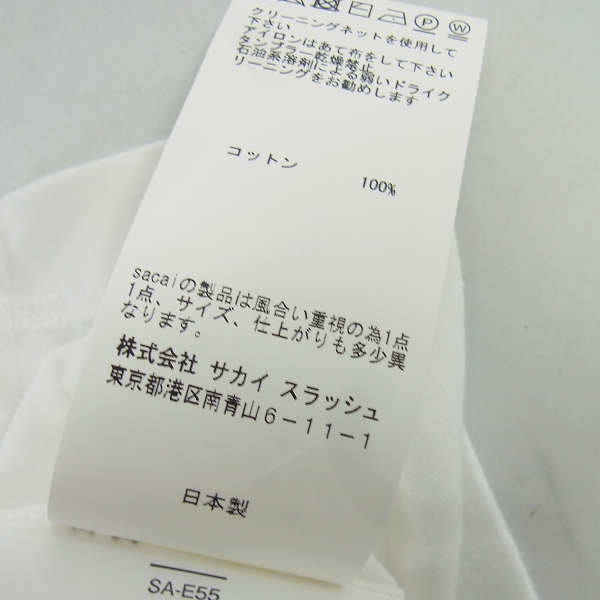実際に弊社で買取させて頂いた【未使用】sacai x fragment design/サカイ×フラグメントデザイン Ｔシャツ/tee/17-01690M/3の画像 2枚目