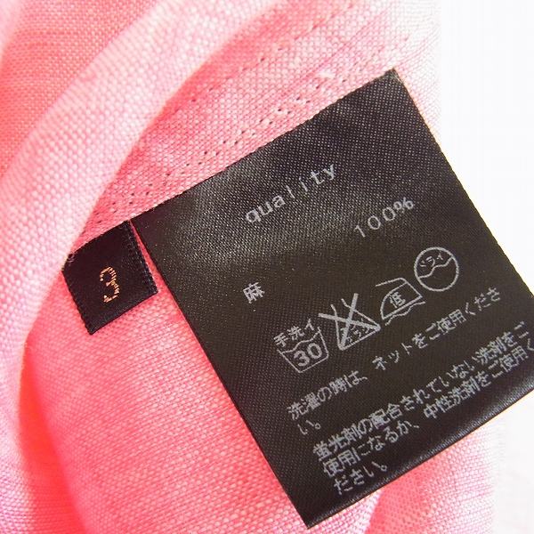 実際に弊社で買取させて頂いた【未使用】drestripドレストリップ 半袖リネンシャツ ピンク 3の画像 3枚目