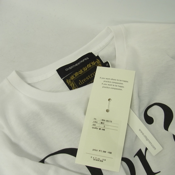 実際に弊社で買取させて頂いた【未使用】drestrip/ドレストリップ × オーバーザストライプス プリントTシャツ ホワイト Sの画像 7枚目