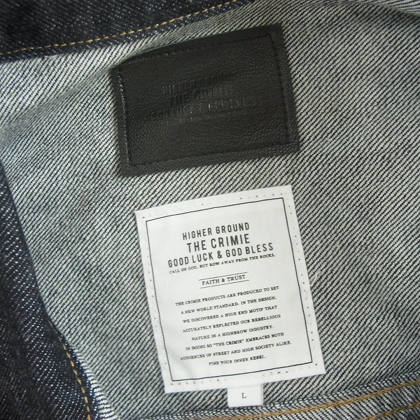 実際に弊社で買取させて頂いたCRIMIE/クライミー インディゴ デニムジャケット/L の画像 2枚目