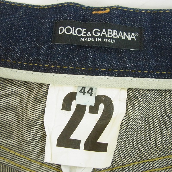 実際に弊社で買取させて頂いたDolce&Gabbana/ドルチェ&ガッバーナ リメイク加工/プレート インディゴデニムハーフパンツ 44の画像 3枚目