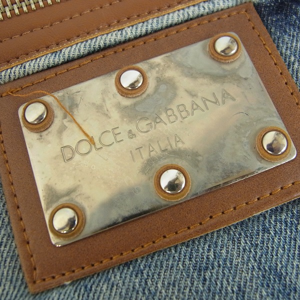 実際に弊社で買取させて頂いたDolce&Gabbana/ドルガバ 14 レザー切替ジップ デニムパンツ/ジーンズ/48の画像 6枚目