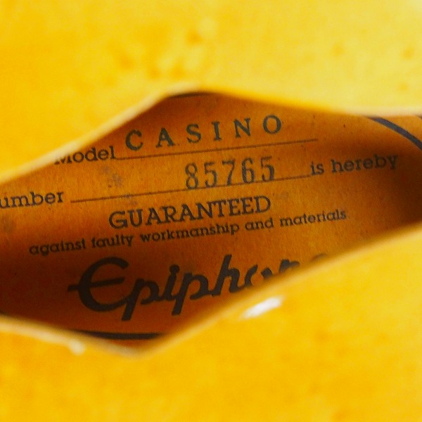 実際に弊社で買取させて頂いた★Epiphone/エピフォン フルアコースティックギター/フルアコ CASINO/カジノの画像 7枚目