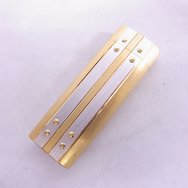 実際に弊社で買取させて頂いたCartier/カルティエ サントス ガスライター ゴールド×シルバーの画像 1枚目