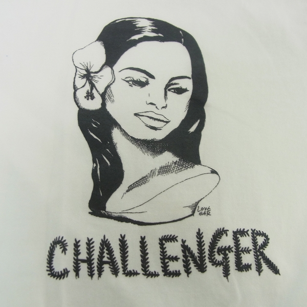 実際に弊社で買取させて頂いたCHALLENGER/チャレンジャー ガールプリント 半袖Tシャツ/Lの画像 4枚目